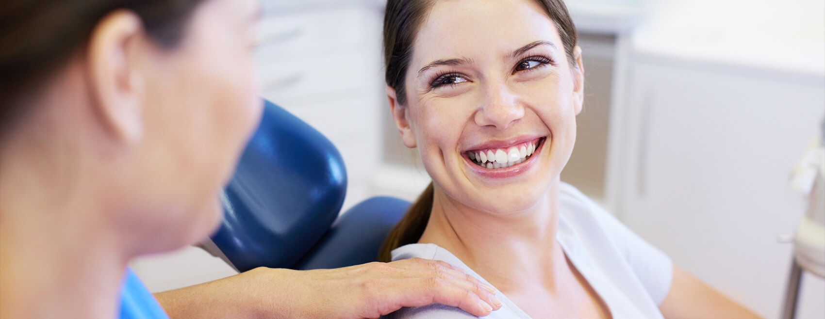 woman smiling at dentist