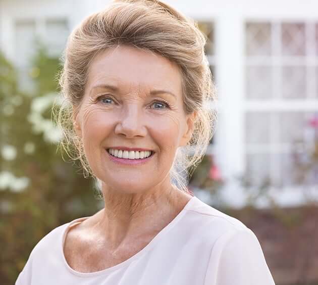 senior woman with dentures