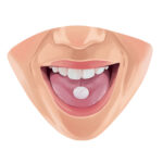 woman taking oral conscious sedation tablet, a type of dental sedation
