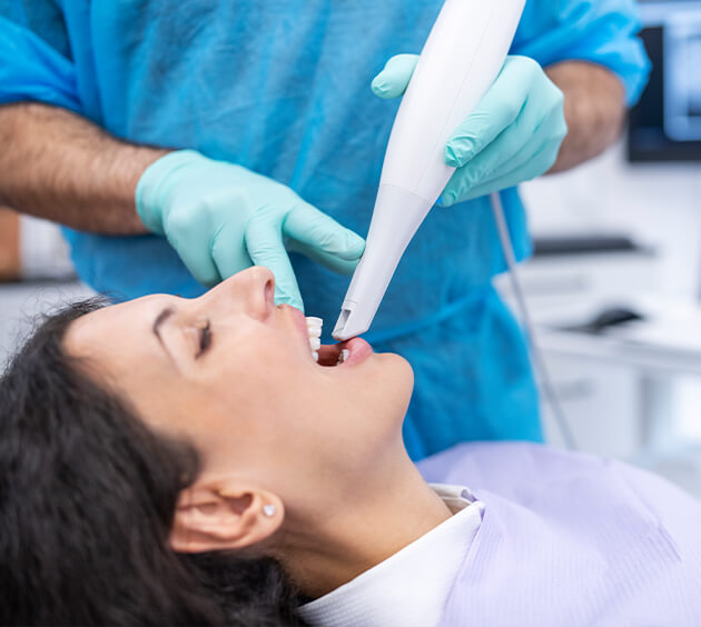 woman receiving dental procedure