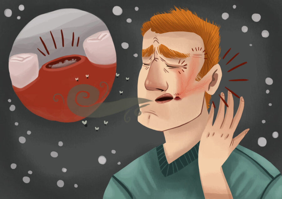 dental extraction complication, man with dry socket